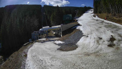 Modrá sjezdovka - dojezd k lanové dráze