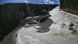 Modrá sjezdovka - dojezd k lanové dráze