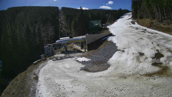 Modrá sjezdovka - dojezd k lanové dráze