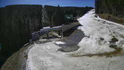 Modrá sjezdovka - dojezd k lanové dráze