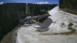 Modrá sjezdovka - dojezd k lanové dráze