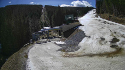 Modrá sjezdovka - dojezd k lanové dráze