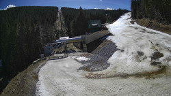 Modrá sjezdovka - dojezd k lanové dráze