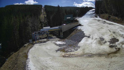 Modrá sjezdovka - dojezd k lanové dráze