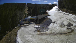 Modrá sjezdovka - dojezd k lanové dráze