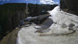 Modrá sjezdovka - dojezd k lanové dráze