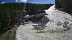 Modrá sjezdovka - dojezd k lanové dráze