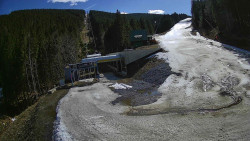 Modrá sjezdovka - dojezd k lanové dráze