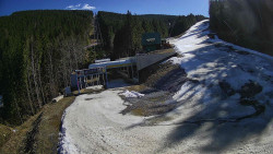 Modrá sjezdovka - dojezd k lanové dráze