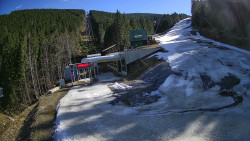 Modrá sjezdovka - dojezd k lanové dráze