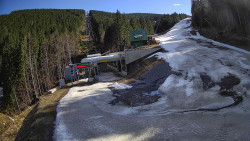 Modrá sjezdovka - dojezd k lanové dráze