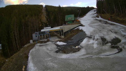 Modrá sjezdovka - dojezd k lanové dráze