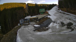 Modrá sjezdovka - dojezd k lanové dráze