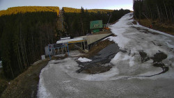 Modrá sjezdovka - dojezd k lanové dráze