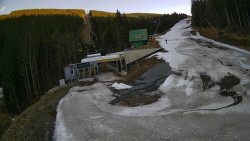 Modrá sjezdovka - dojezd k lanové dráze