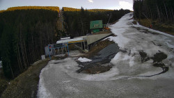 Modrá sjezdovka - dojezd k lanové dráze