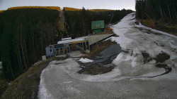 Modrá sjezdovka - dojezd k lanové dráze