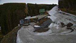 Modrá sjezdovka - dojezd k lanové dráze