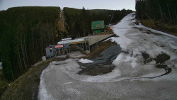 Modrá sjezdovka - dojezd k lanové dráze