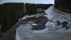 Modrá sjezdovka - dojezd k lanové dráze