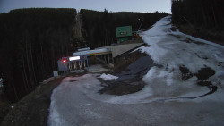 Modrá sjezdovka - dojezd k lanové dráze