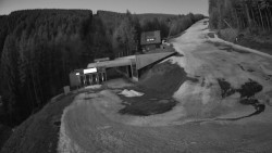 Modrá sjezdovka - dojezd k lanové dráze