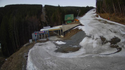 Modrá sjezdovka - dojezd k lanové dráze