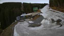 Modrá sjezdovka - dojezd k lanové dráze