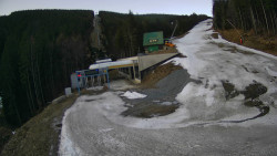 Modrá sjezdovka - dojezd k lanové dráze