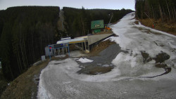 Modrá sjezdovka - dojezd k lanové dráze