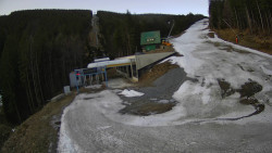 Modrá sjezdovka - dojezd k lanové dráze