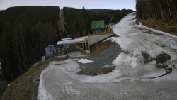 Modrá sjezdovka - dojezd k lanové dráze