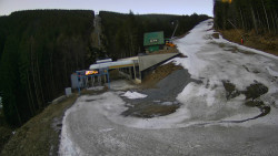 Modrá sjezdovka - dojezd k lanové dráze