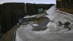 Modrá sjezdovka - dojezd k lanové dráze