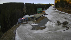 Modrá sjezdovka - dojezd k lanové dráze