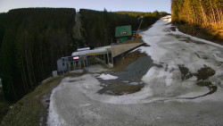 Modrá sjezdovka - dojezd k lanové dráze