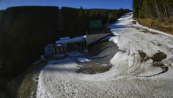 Modrá sjezdovka - dojezd k lanové dráze