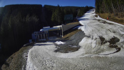 Modrá sjezdovka - dojezd k lanové dráze