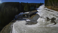 Modrá sjezdovka - dojezd k lanové dráze