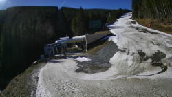 Modrá sjezdovka - dojezd k lanové dráze