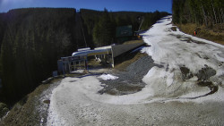 Modrá sjezdovka - dojezd k lanové dráze