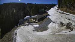 Modrá sjezdovka - dojezd k lanové dráze