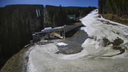 Modrá sjezdovka - dojezd k lanové dráze