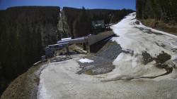 Modrá sjezdovka - dojezd k lanové dráze