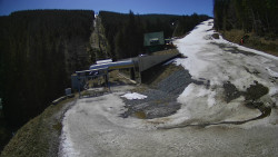 Modrá sjezdovka - dojezd k lanové dráze