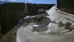 Modrá sjezdovka - dojezd k lanové dráze