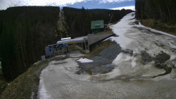 Modrá sjezdovka - dojezd k lanové dráze