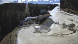 Modrá sjezdovka - dojezd k lanové dráze