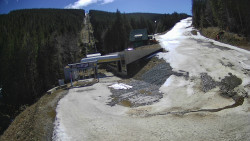 Modrá sjezdovka - dojezd k lanové dráze