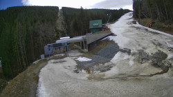 Modrá sjezdovka - dojezd k lanové dráze